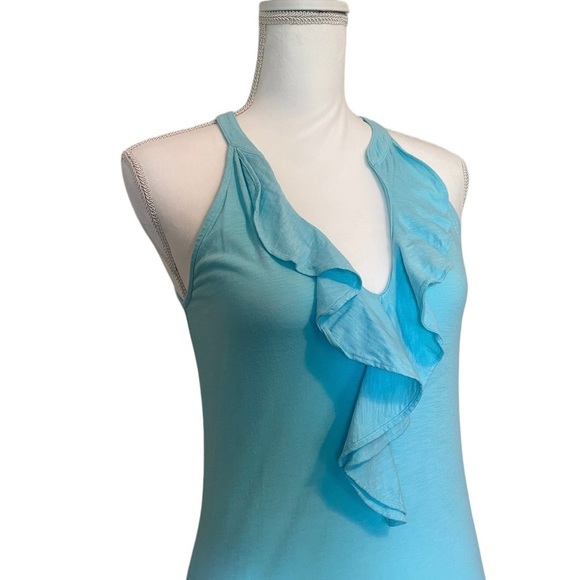 Lilly Pulitzer 100% Pima Cotton Ruffle V-Neck Halter Tank Top Women’s Small - Picture 3 of 12